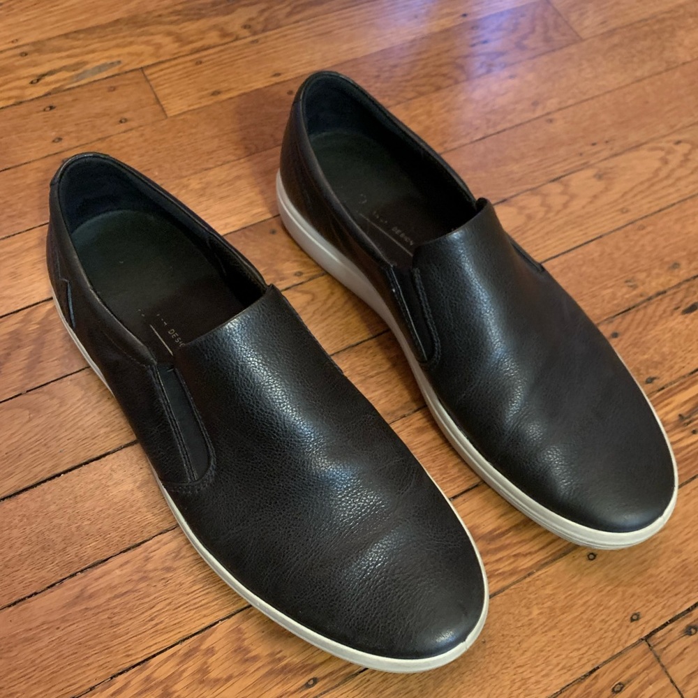 Ecco soft 7 mens shoe slip-on leather black